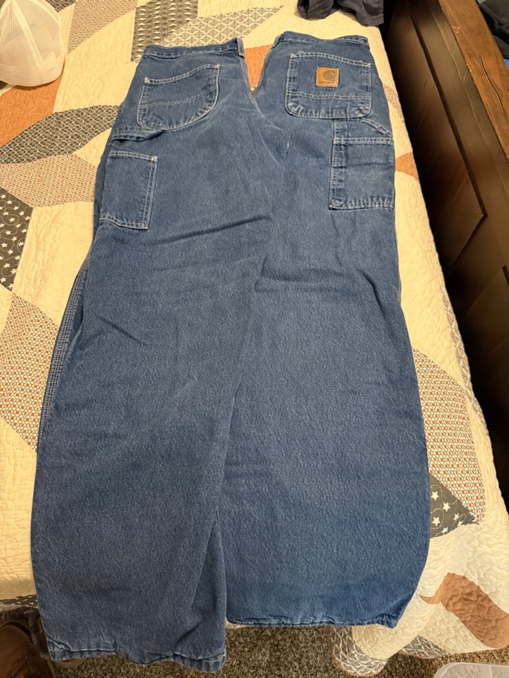 2 Pairs of Vintage Carhartt Dark Blue Denim Carpenter Pants 30x32